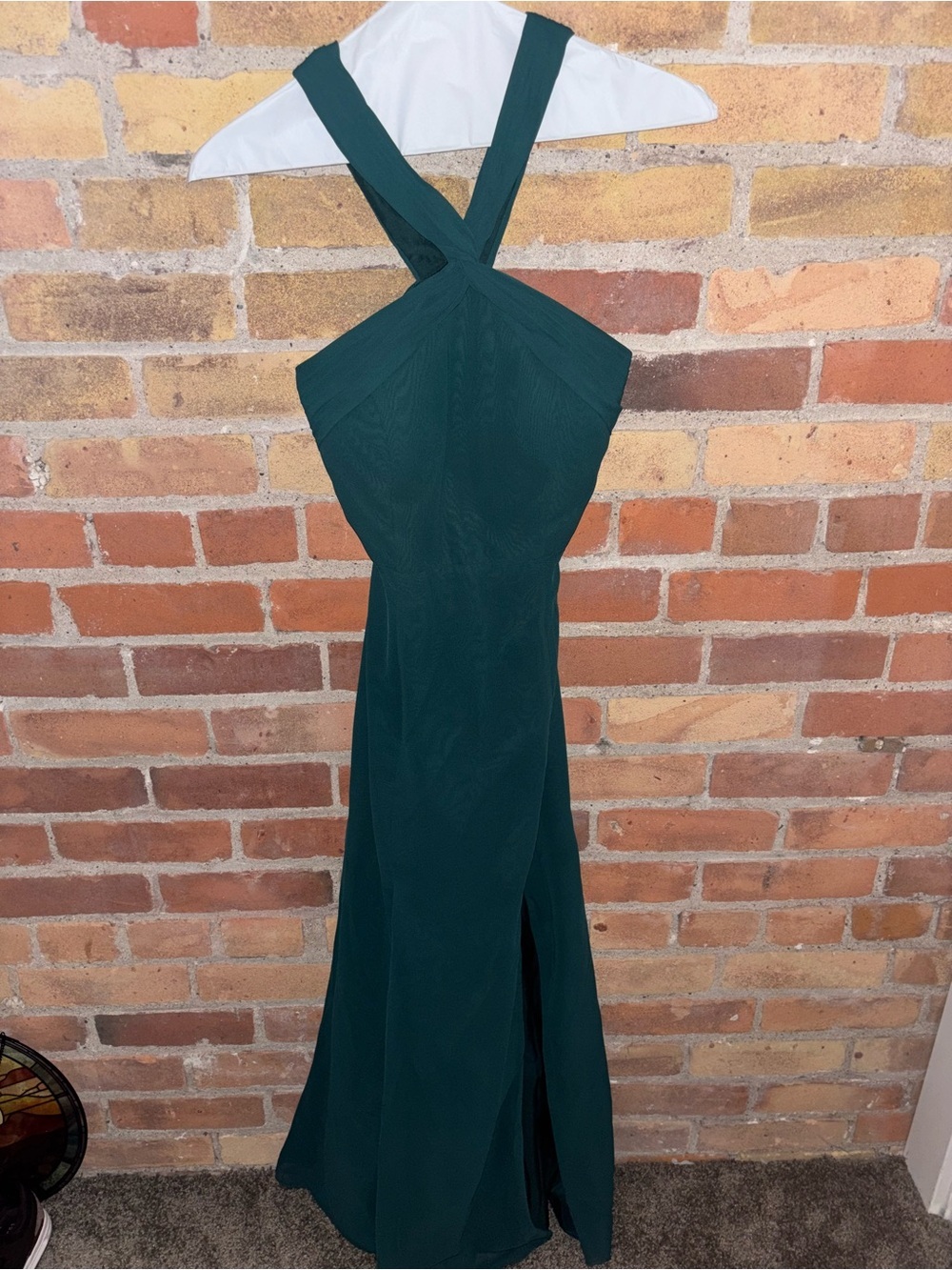 Azazie Rue Emerald A-Line Halter Chiffon Evening Gown Homecoming Formal Dress - Picture 4 of 10